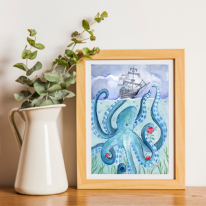 aquarelle illustration animaux marins challenge 2020