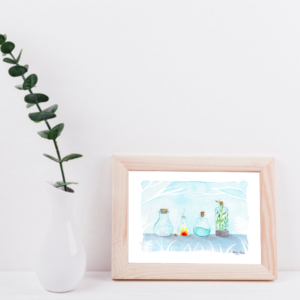 aquarelle illustration quatre éléments challenge 2020