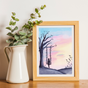 aquarelle illustration coucher de soleil challenge 2020