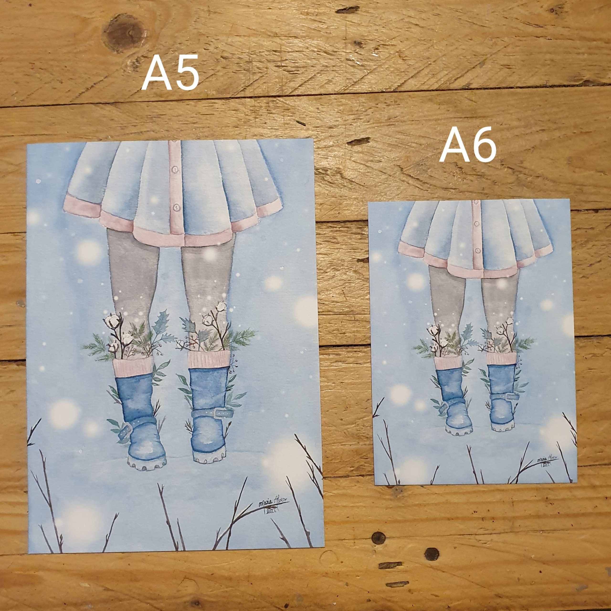 illustration aquarelle merveille d'hiver dimension