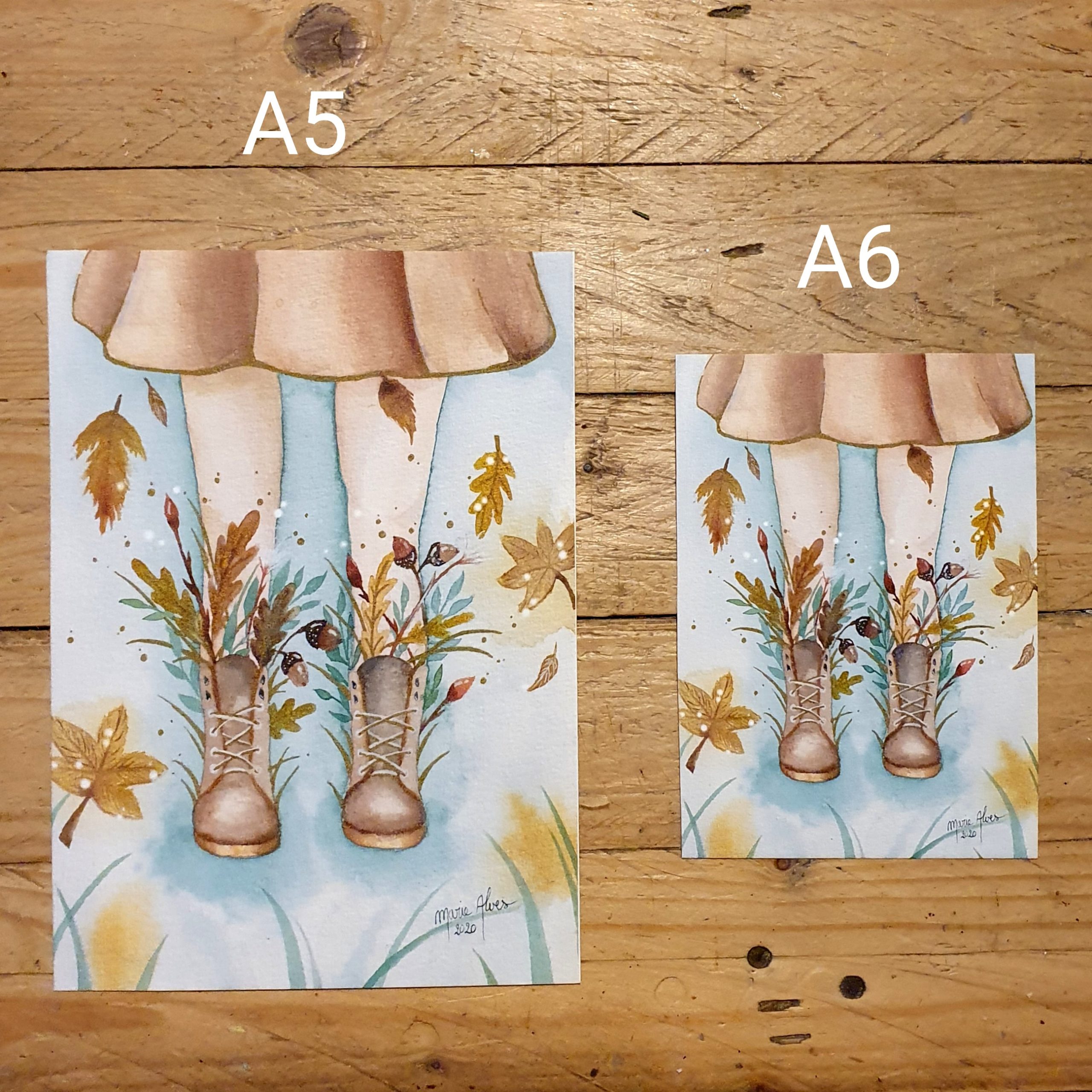 illustration aquarelle merveille d'automne dimensions