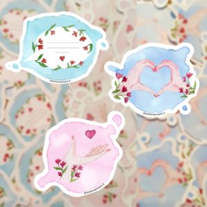 stickers par lot de 3 Aimer partager commenter