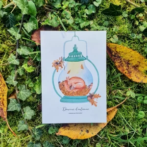 illustration écureuil automne aquarelle