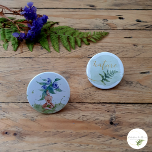 illustration aquarelle badge Raine et nature