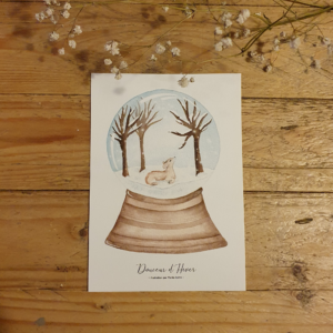 illustration aquarelle faon hivernal douceur d'hiver 2020