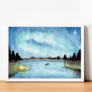 Aurore boréale impression aquarelle challenge de vous à moi 2021