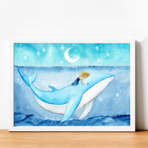 Baleine impression aquarelle challenge de vous à moi 2021