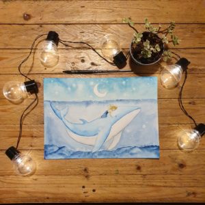 Challenge de vous à Moi 2021 - Baleine aquarelle originale