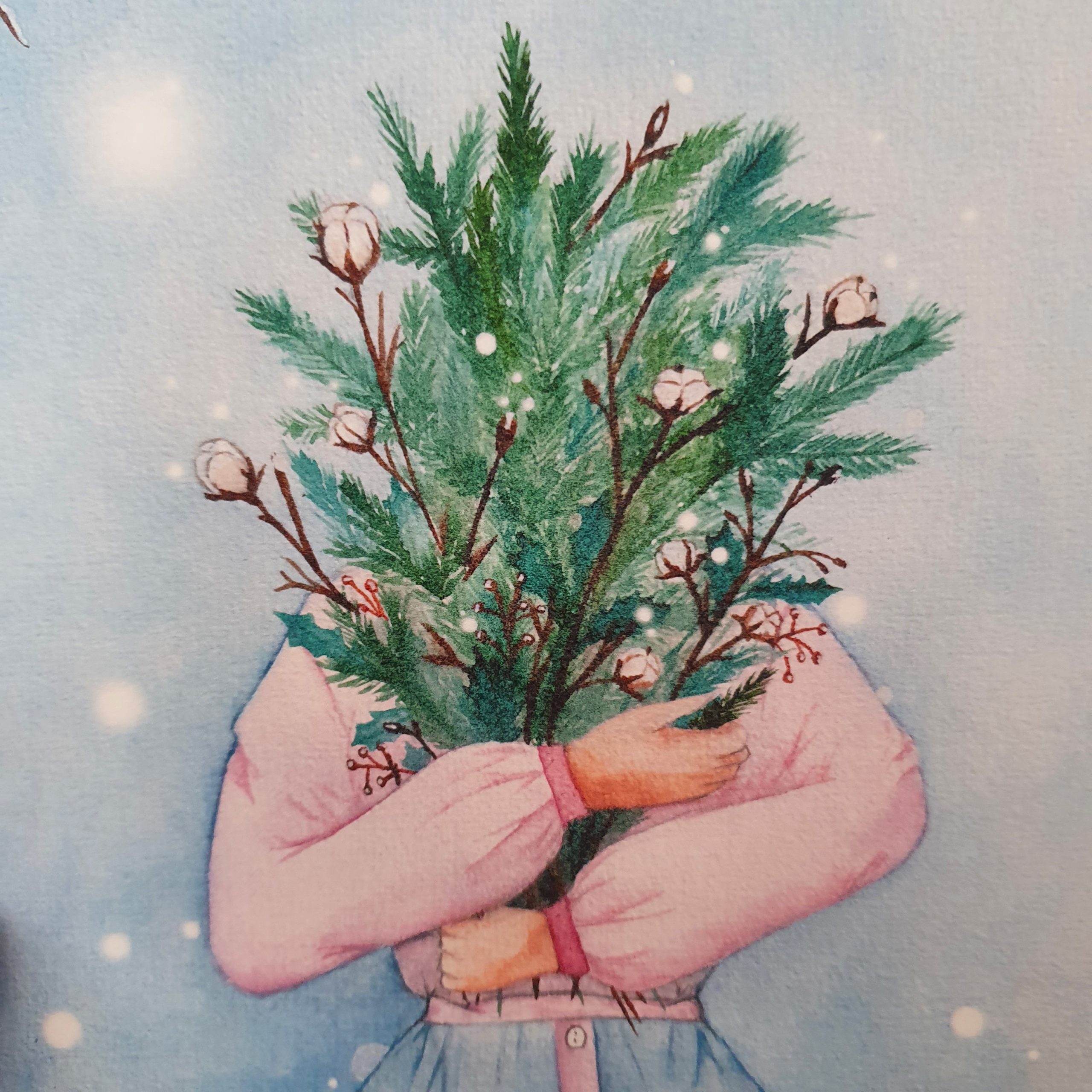 illustration merveille saisonnière - hiver détail bouquet floral