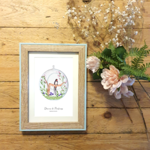 illustration douceur de printemps hirondelle mockup
