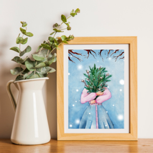 illustration merveille saisonnière - hiver mockup