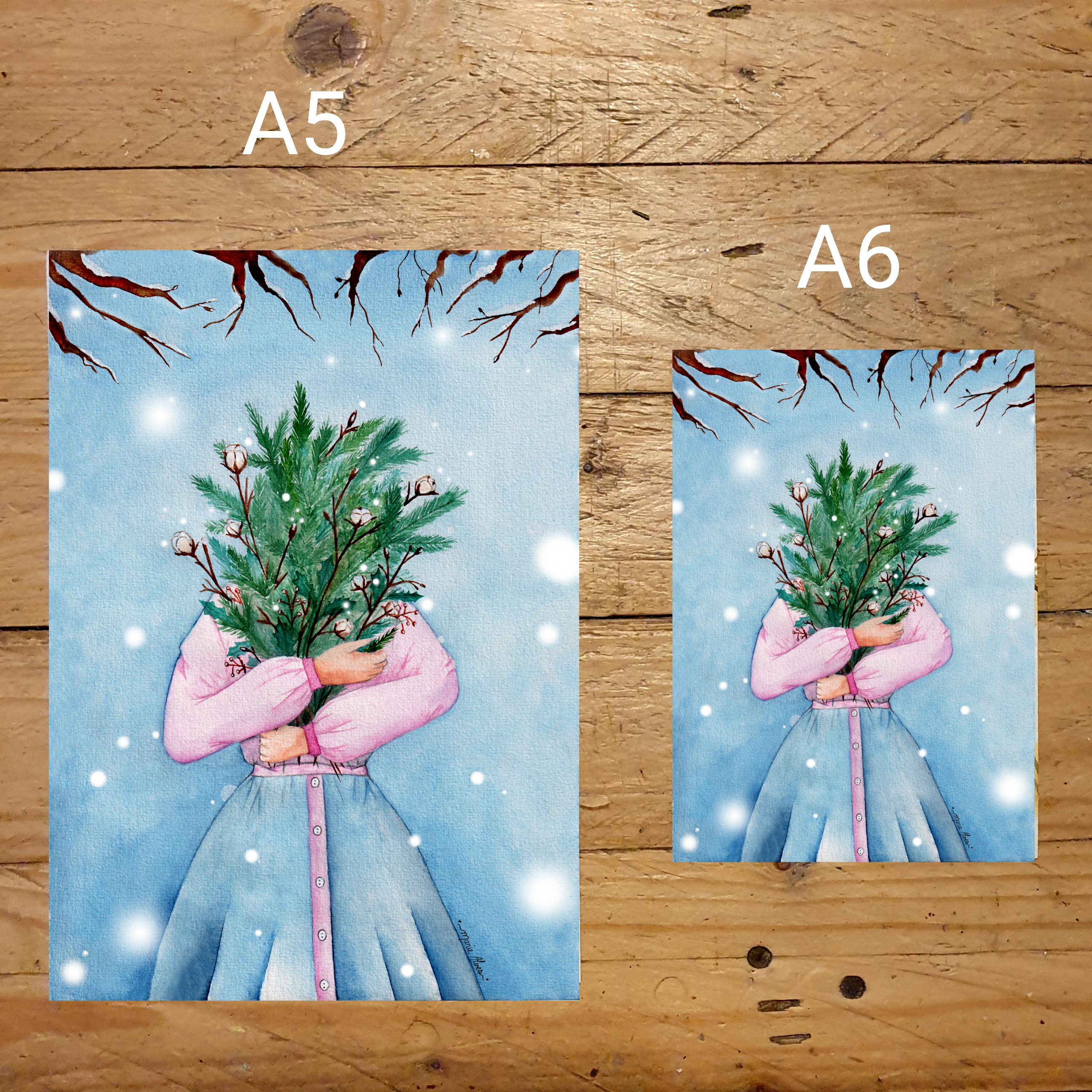 illustration merveille saisonnière - hiver taille A6 et A5