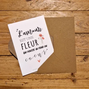 citation illustrée l'amour est une fleur qui pousse au fond du coeur