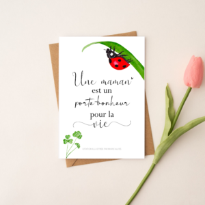 citation maman porte bonheur coccinelle trèfle