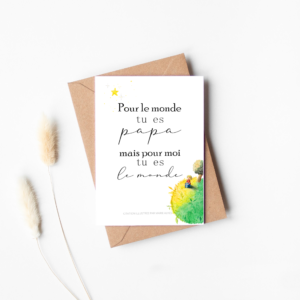 citation illustré papa est le monde aquarelle