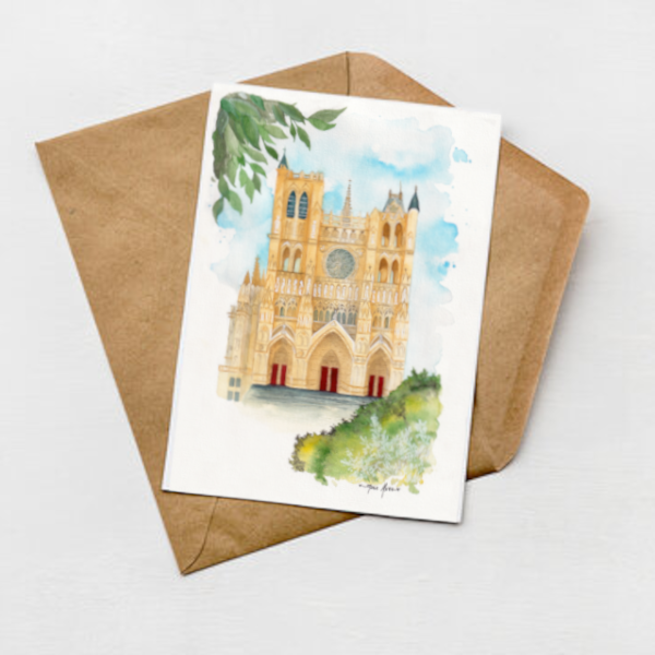 carte postale Amiens aquarelle édition Amiens mon amour