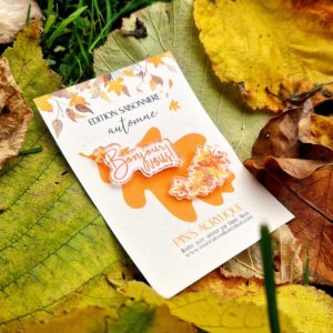 pin's bijoux d'automne illustré aquarelle marie alves