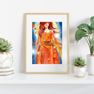 illustration prêtresse d'automne mockup