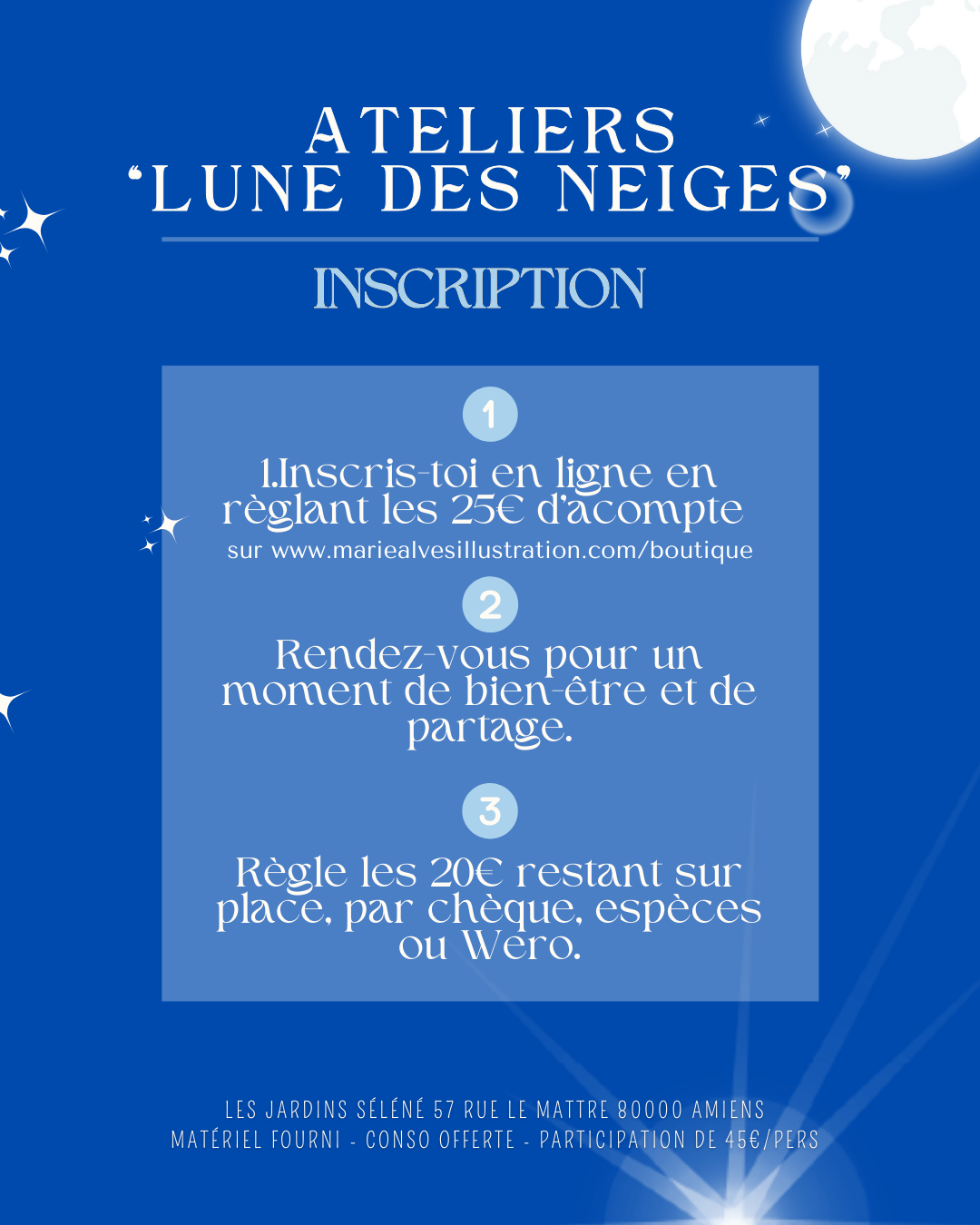 Ateliers collaboratifs créatifs sophrologie aquarelle pleine lune