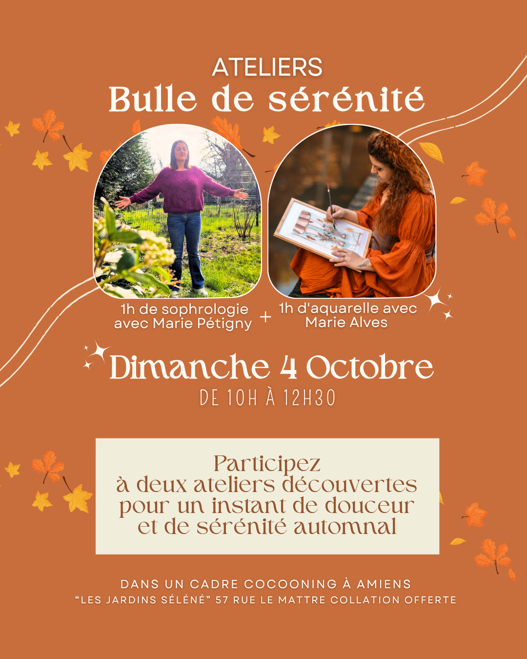 1 Marie Alves illustratrice aquarelliste, et Marie Pétigny sophrologue