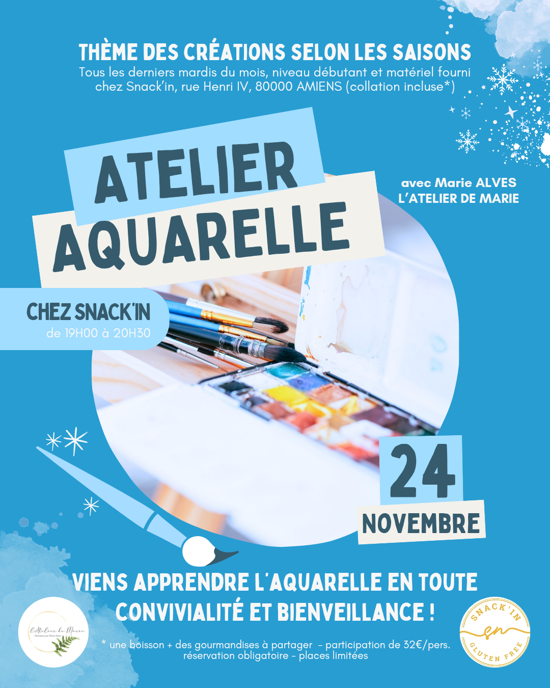 Atelier aquarelle - Novembre